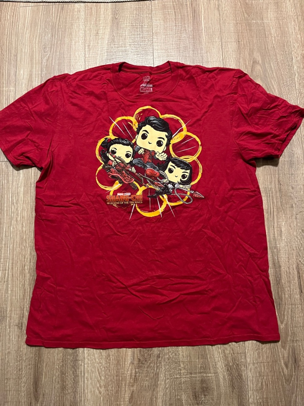 Marvel Red Short Sleeve Shang-Chi Tee with Yellow Graphic Accents XL